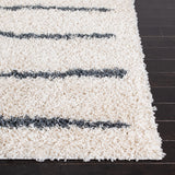 Venus Shag 600 Venus Shag 604 Shag Power Loomed 100 % Polypropylene Pile Rug Ivory / Dark Grey