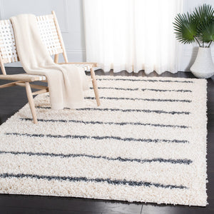 Venus Shag 600 Venus Shag 604 Shag Power Loomed 60% Polypropylene 35% Recycled Polyester 5% Latex Rug Ivory / Dark Grey
