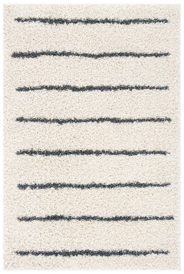 Venus Shag 600 Venus Shag 604 Shag Power Loomed 60% Polypropylene 35% Recycled Polyester 5% Latex Rug Ivory / Dark Grey
