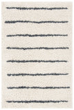 Venus Shag 600 Venus Shag 604 Shag Power Loomed 100 % Polypropylene Pile Rug Ivory / Dark Grey