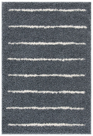 Venus Shag 600 Venus Shag 604 Shag Power Loomed 100 % Polypropylene Pile Rug Dark Grey / Ivory