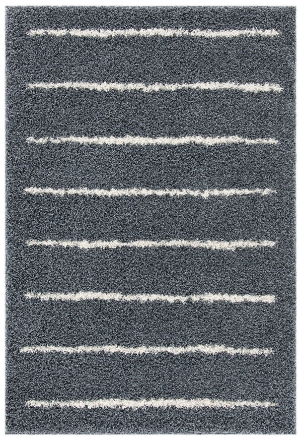 Venus Shag 600 Venus Shag 604 Shag Power Loomed 100 % Polypropylene Pile Rug Dark Grey / Ivory