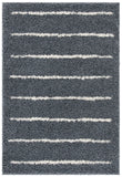 Venus Shag 600 Venus Shag 604 Shag Power Loomed 100 % Polypropylene Pile Rug Dark Grey / Ivory