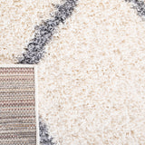 Venus Shag 600 Venus Shag 680 Shag Power Loomed 100 % Polypropylene Pile Rug Ivory / Grey