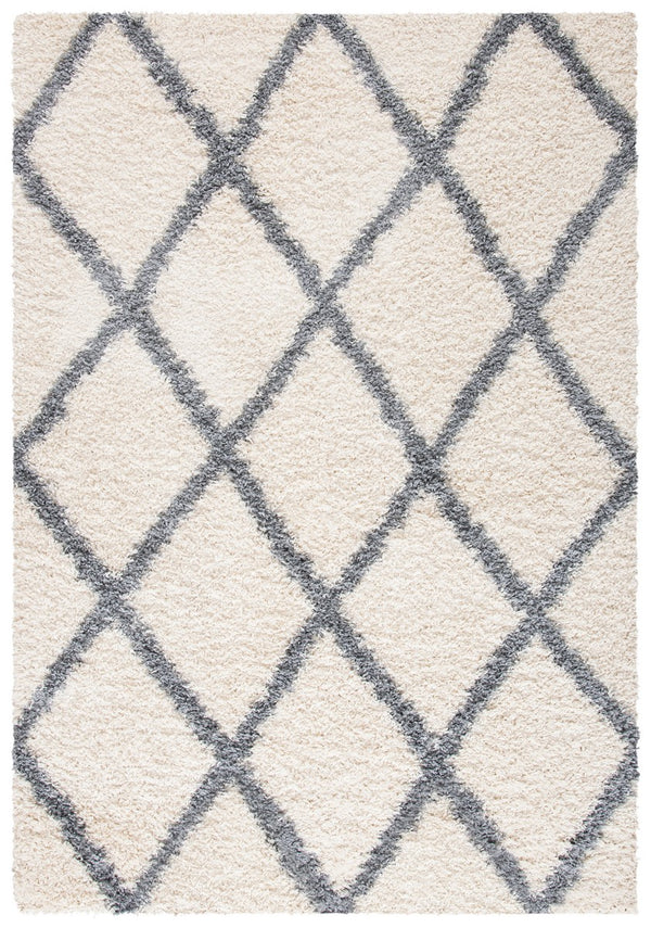Venus Shag 600 Venus Shag 681 Shag Power Loomed 100 % Polypropylene Pile Rug Ivory / Grey