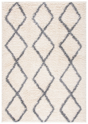 Venus Shag 600 Venus Shag 682 Shag Power Loomed 100 % Polypropylene Pile Rug Ivory / Grey