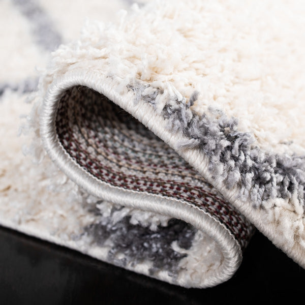 Venus Shag 600 Venus Shag 683 Shag Power Loomed 100 % Polypropylene Pile Rug Ivory / Grey