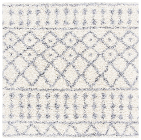 Venus Shag 600 Venus Shag 684 Shag Power Loomed 100 % Polypropylene Pile Rug Ivory / Grey
