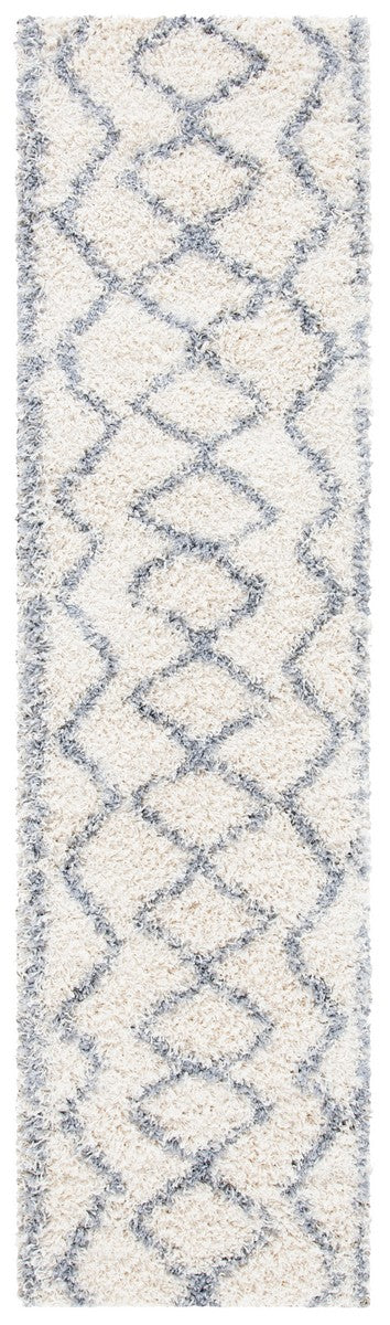 Venus Shag 600 Venus Shag 685 Shag Power Loomed 100 % Polypropylene Pile Rug Ivory / Grey