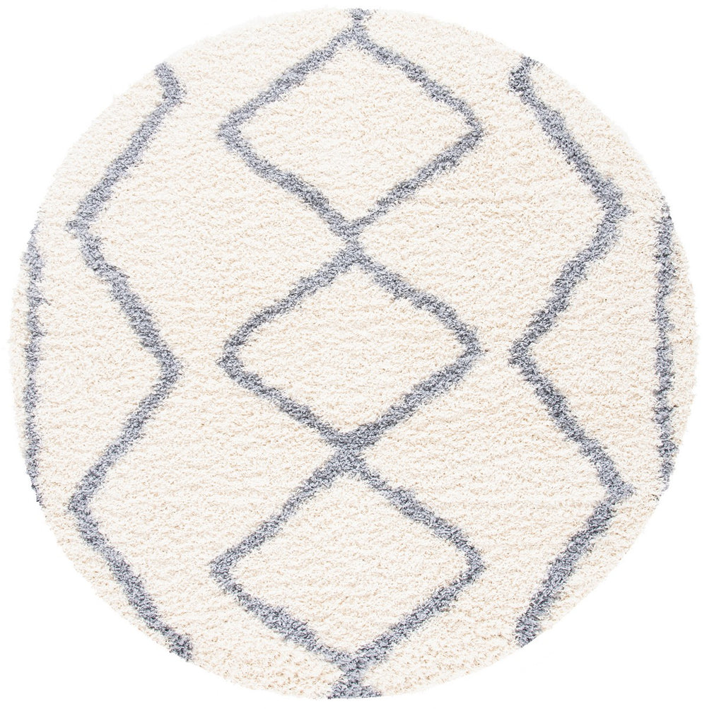 Venus Shag 600 Venus Shag 685 Shag Power Loomed 100 % Polypropylene Pile Rug Ivory / Grey