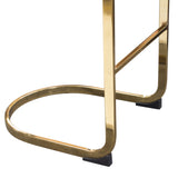 Vogue Set of (2) Bar Height Chairs in Black Velvet with Polished Gold Metal Base by Diamond Sofa