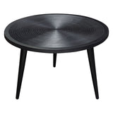 Vortex Round Cocktail Table in Solid Mango Wood Top in Black Finish & Iron Legs by Diamond Sofa
