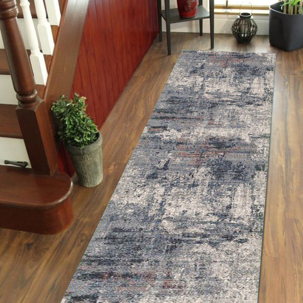 AMER Rugs Vermont VRM-1 Power-Loomed Abstract Modern & Contemporary Area Rug Gray 2'7" x 8'