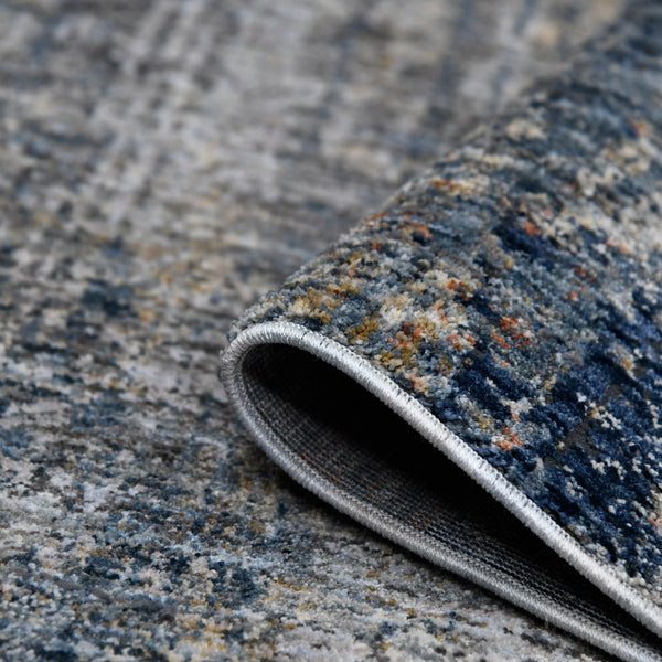 AMER Rugs Vermont VRM-2 Power-Loomed Bordered Transitional Area Rug Gray/Orange 9'10" x 13'1"