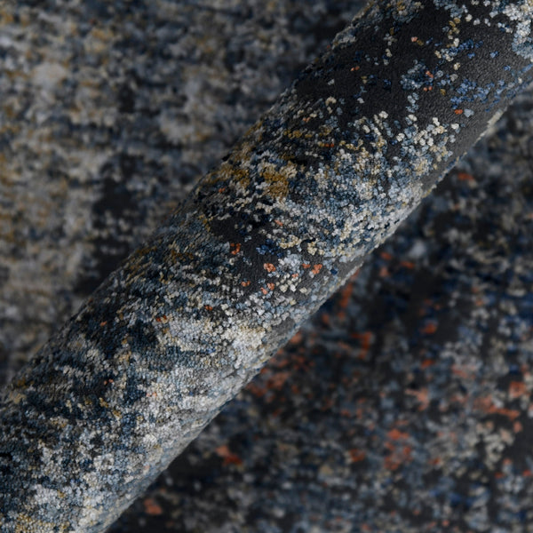 AMER Rugs Vermont VRM-2 Power-Loomed Bordered Transitional Area Rug Gray/Orange 9'10" x 13'1"