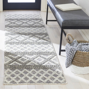 Vermont 211 Hand Woven 60% Wool, 40% Cottton 0 Rug Ivory / Dark Grey 60% Wool, 40% Cottton VRM211H-28