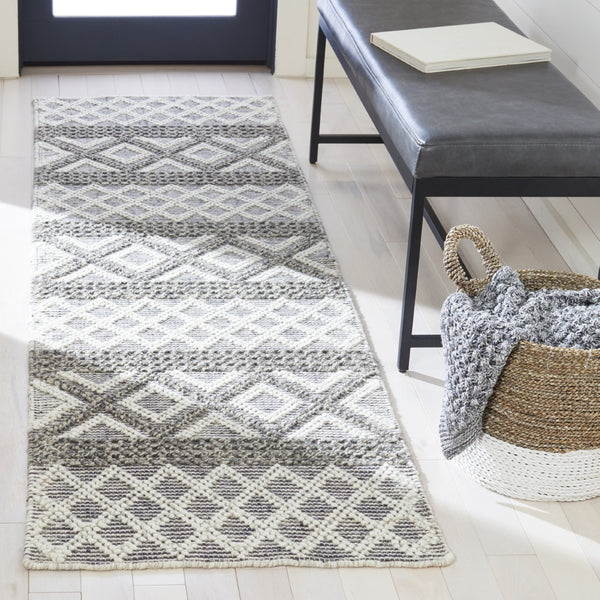 Vermont 211 Hand Woven 60% Wool, 40% Cottton 0 Rug Ivory / Dark Grey 60% Wool, 40% Cottton VRM211H-28