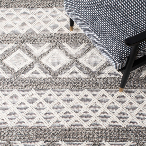 Vermont 211 Hand Woven 60% Wool, 40% Cottton 0 Rug Ivory / Dark Grey 60% Wool, 40% Cottton VRM211H-5