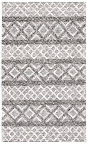 Vermont 211 Hand Woven 60% Wool, 40% Cottton 0 Rug Ivory / Dark Grey 60% Wool, 40% Cottton VRM211H-5