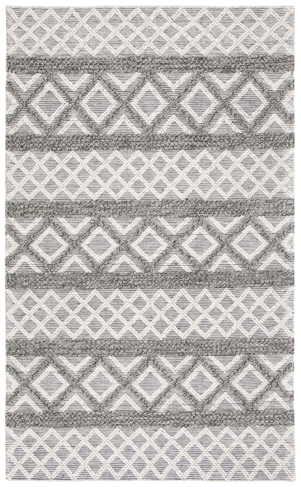 Vermont 211 Hand Woven 60% Wool, 40% Cottton 0 Rug Ivory / Dark Grey 60% Wool, 40% Cottton VRM211H-5