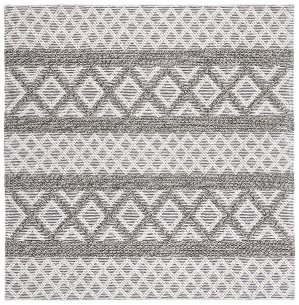 Vermont 211 Hand Woven 60% Wool, 40% Cottton 0 Rug Ivory / Dark Grey 60% Wool, 40% Cottton VRM211H-6SQ