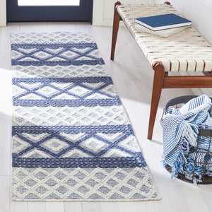 Vermont 211 Hand Woven 60% Wool, 40% Cottton 0 Rug Ivory / Blue 60% Wool, 40% Cottton VRM211N-28