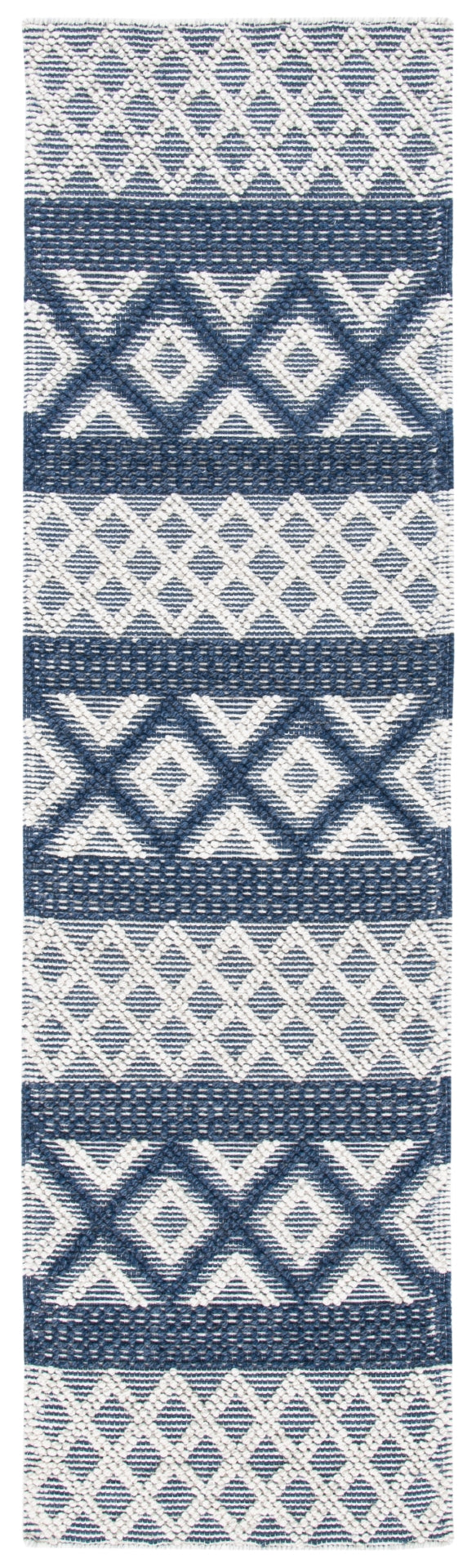 Vermont 211 Hand Woven 60% Wool, 40% Cottton 0 Rug Ivory / Blue 60% Wool, 40% Cottton VRM211N-28