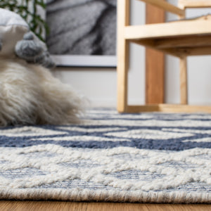 Vermont 211 Hand Woven 60% Wool, 40% Cottton 0 Rug Ivory / Blue 60% Wool, 40% Cottton VRM211N-5