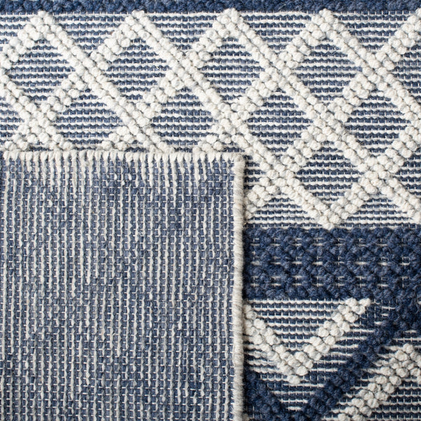 Vermont 211 Hand Woven 60% Wool, 40% Cottton 0 Rug Ivory / Blue 60% Wool, 40% Cottton VRM211N-5