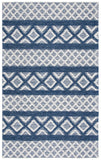 Vermont 211 Hand Woven 60% Wool, 40% Cottton 0 Rug Ivory / Blue 60% Wool, 40% Cottton VRM211N-5
