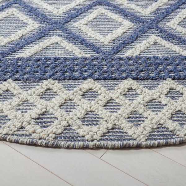 Vermont 211 Hand Woven 60% Wool, 40% Cottton 0 Rug Ivory / Blue 60% Wool, 40% Cottton VRM211N-6R
