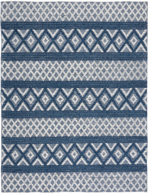 Vermont 211 Hand Woven 60% Wool, 40% Cottton 0 Rug Ivory / Blue 60% Wool, 40% Cottton VRM211N-8