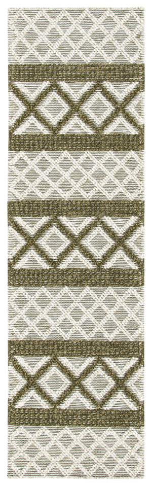Vermont 211 Hand Woven 60% Wool, 40% Cottton 0 Rug Ivory / Dark Green 60% Wool, 40% Cottton VRM211Y-28