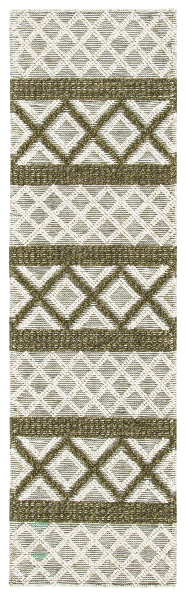 Vermont 211 Hand Woven 60% Wool, 40% Cottton 0 Rug Ivory / Dark Green 60% Wool, 40% Cottton VRM211Y-28