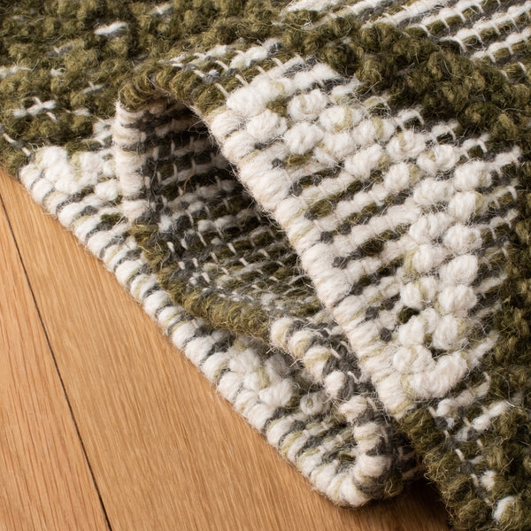 Vermont 211 Hand Woven 60% Wool, 40% Cottton 0 Rug Ivory / Dark Green 60% Wool, 40% Cottton VRM211Y-5