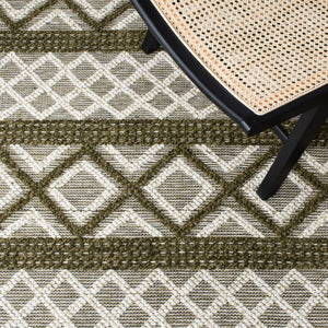Vermont 211 Hand Woven 60% Wool, 40% Cottton 0 Rug Ivory / Dark Green 60% Wool, 40% Cottton VRM211Y-5