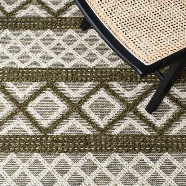 Vermont 211 Hand Woven 60% Wool, 40% Cottton 0 Rug Ivory / Dark Green 60% Wool, 40% Cottton VRM211Y-5