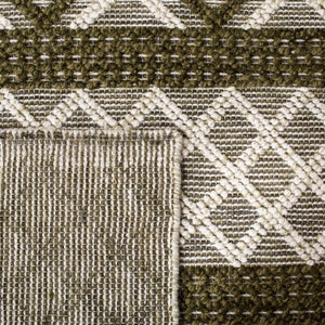 Vermont 211 Hand Woven 60% Wool, 40% Cottton 0 Rug Ivory / Dark Green 60% Wool, 40% Cottton VRM211Y-5