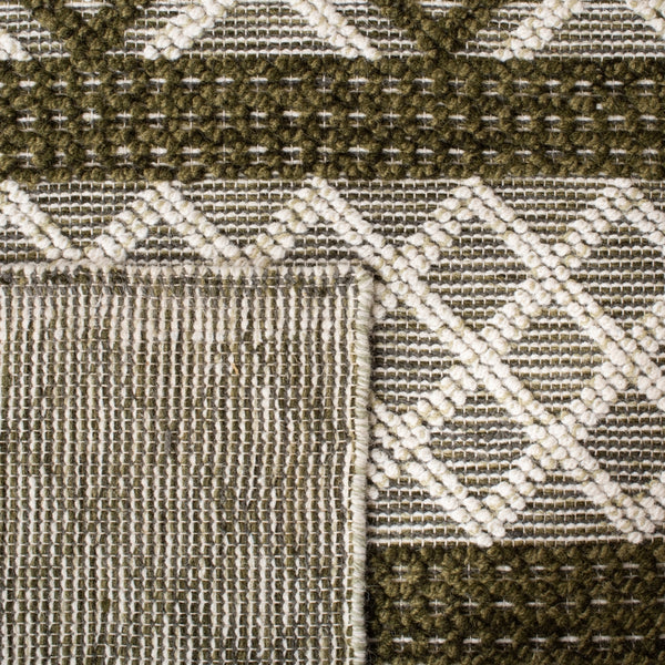 Vermont 211 Hand Woven 60% Wool, 40% Cottton 0 Rug Ivory / Dark Green 60% Wool, 40% Cottton VRM211Y-5