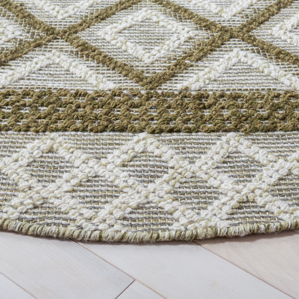 Vermont 211 Hand Woven 60% Wool, 40% Cottton 0 Rug Ivory / Dark Green 60% Wool, 40% Cottton VRM211Y-6R