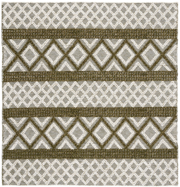 Vermont 211 Hand Woven 60% Wool, 40% Cottton 0 Rug Ivory / Dark Green 60% Wool, 40% Cottton VRM211Y-6SQ