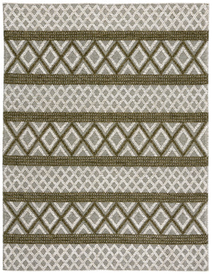 Vermont 211 Hand Woven 60% Wool, 40% Cottton 0 Rug Ivory / Dark Green 60% Wool, 40% Cottton VRM211Y-8