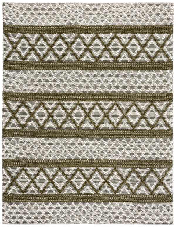 Vermont 211 Hand Woven 60% Wool, 40% Cottton 0 Rug Ivory / Dark Green 60% Wool, 40% Cottton VRM211Y-8