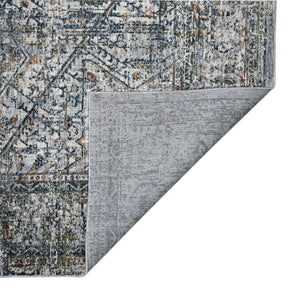 AMER Rugs Vermont VRM-3 Power-Loomed Bordered Transitional Area Rug Gray/Ivory 9'10" x 13'1"