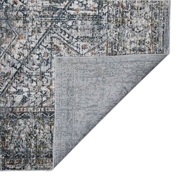 AMER Rugs Vermont VRM-3 Power-Loomed Bordered Transitional Area Rug Gray/Ivory 9'10" x 13'1"