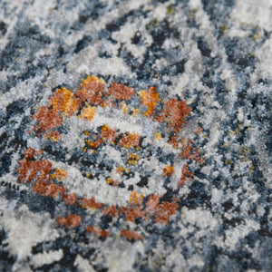 AMER Rugs Vermont VRM-3 Power-Loomed Bordered Transitional Area Rug Gray/Ivory 9'10" x 13'1"