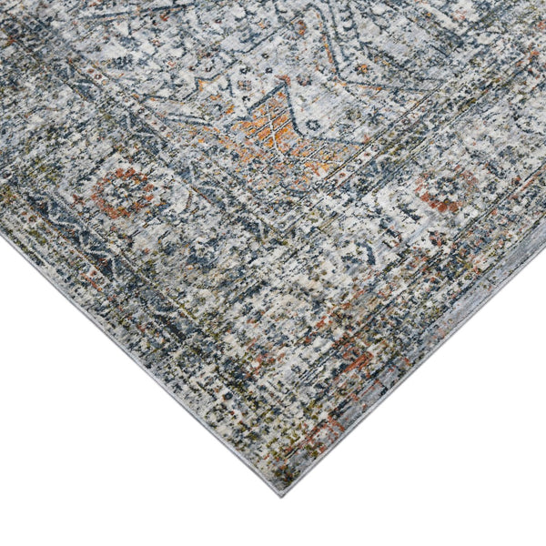 AMER Rugs Vermont VRM-3 Power-Loomed Bordered Transitional Area Rug Gray/Ivory 9'10" x 13'1"