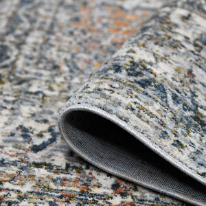 AMER Rugs Vermont VRM-3 Power-Loomed Bordered Transitional Area Rug Gray/Ivory 9'10" x 13'1"