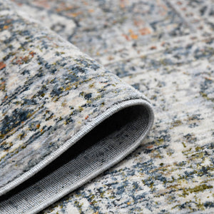 AMER Rugs Vermont VRM-3 Power-Loomed Bordered Transitional Area Rug Gray/Ivory 9'10" x 13'1"