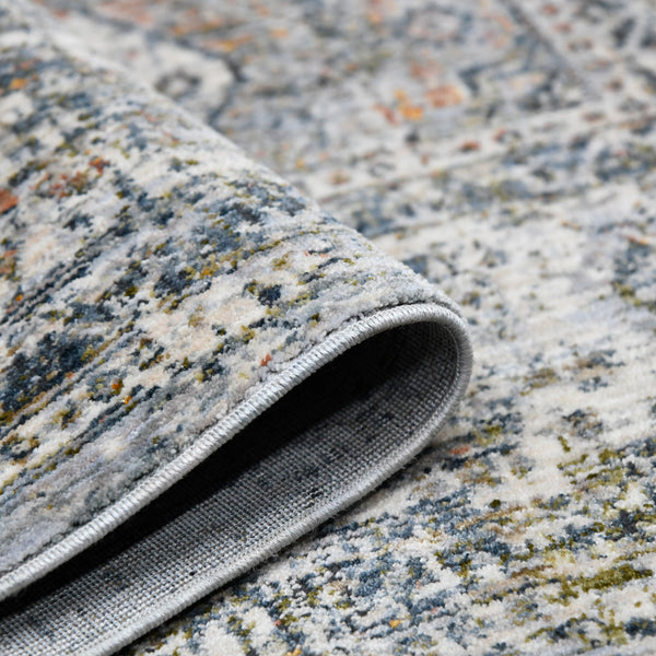 AMER Rugs Vermont VRM-3 Power-Loomed Bordered Transitional Area Rug Gray/Ivory 9'10" x 13'1"